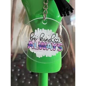 Be Kind Always Women Inspirational Round Acrylic Tassel Keychains